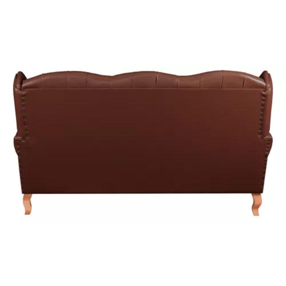 Sofá Chesterfield 3 Lugares Imperador Vintage Retrô Capitonê Couro Marrom
