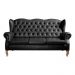 Sofá Chesterfield 3 Lugares Imperador Vintage Retrô Capitonê Couro Preto