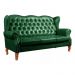 Sofá Chesterfield 3 Lugares Imperador Vintage Retrô Capitonê Couro Verde