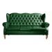 Sofá Chesterfield 3 Lugares Imperador Vintage Retrô Capitonê Couro Verde