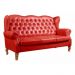 Sofá Chesterfield 3 Lugares Imperador Vintage Retrô Capitonê Couro Vermelho
