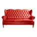 Sofá Chesterfield 3 Lugares Imperador Vintage Retrô Capitonê Couro Vermelho