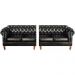 Sofá Chesterfield 4 Lugares Dom Pedro Vintage Retrô Capitonê Couro Preto