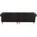 Sofá Chesterfield 4 Lugares Dom Pedro Vintage Retrô Capitonê Couro Preto