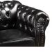 Sofá Chesterfield 4 Lugares Dom Pedro Vintage Retrô Capitonê Couro Preto