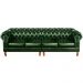 Sofá Chesterfield 4 Lugares Dom Pedro Vintage Retrô Capitonê Couro Verde