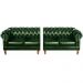 Sofá Chesterfield 4 Lugares Dom Pedro Vintage Retrô Capitonê Couro Verde