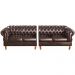Sofá Chesterfield 4 Lugares Duquesa Vintage Retrô Capitonê Couro Marrom