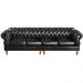 Sofá Chesterfield 4 Lugares Duquesa Vintage Retrô Capitonê Couro Preto