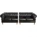 Sofá Chesterfield 4 Lugares Duquesa Vintage Retrô Capitonê Couro Preto