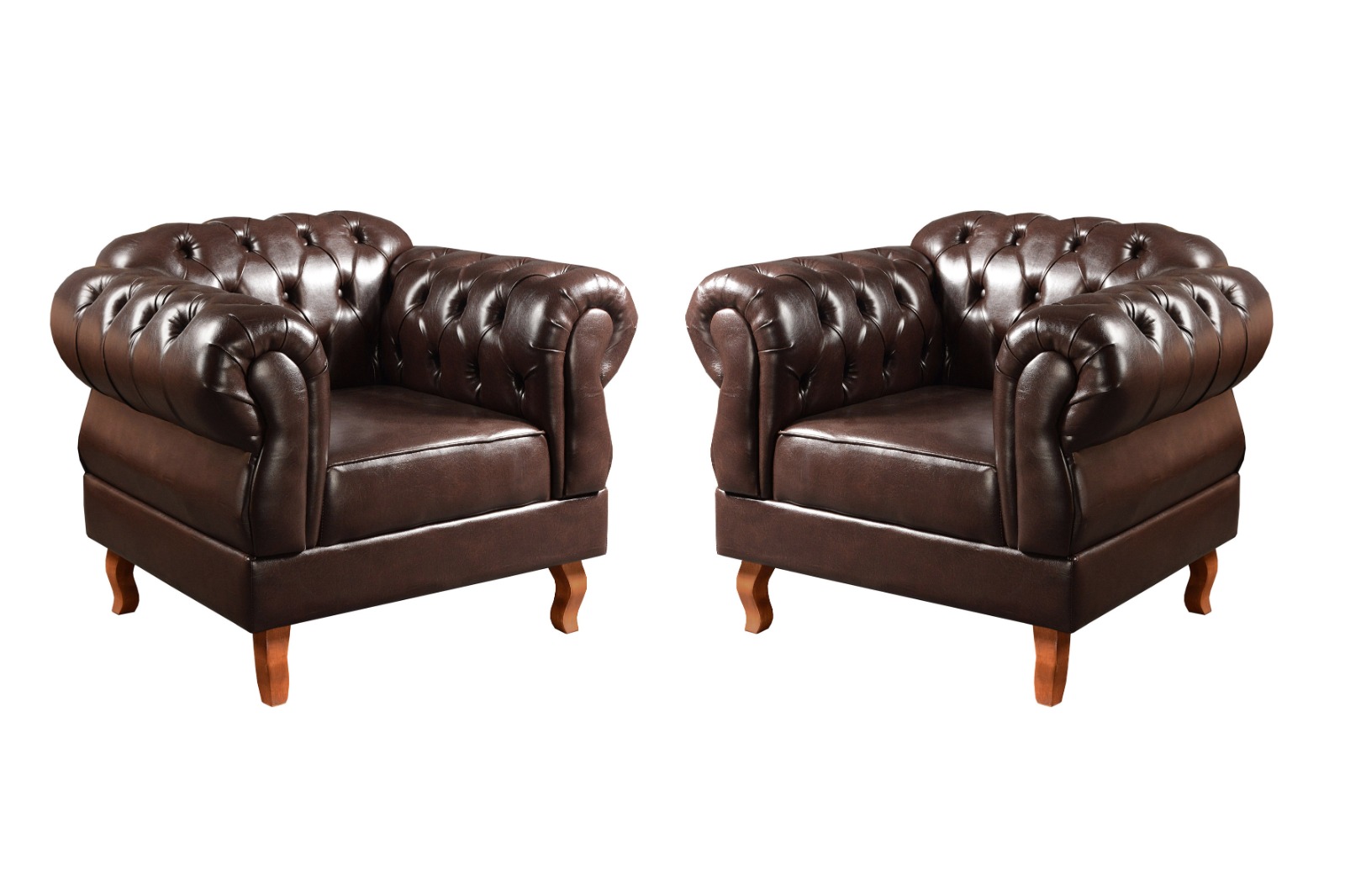 Sofá Chesterfield Capitonê 2 Lugares E 2 Poltronas Duquesa Para Sala Recepção - Couríssimo Café