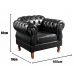 Sofá Chesterfield Capitonê 2 Lugares E 2 Poltronas Duquesa Para Sala Recepção - Couríssimo Preto