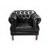 Sofá Chesterfield Capitonê 2 Lugares E 2 Poltronas Duquesa Para Sala Recepção - Couríssimo Preto
