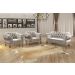 Sofá Chesterfield Capitonê 2 Lugares E 2 Poltronas Duquesa Para Sala Recepção - Suede Bege