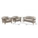 Sofá Chesterfield Capitonê 2 Lugares E 2 Poltronas Duquesa Para Sala Recepção - Suede Bege