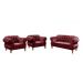 Sofá Chesterfield Capitonê 2 Lugares E 2 Poltronas Duquesa Para Sala Recepção - Suede Bordô