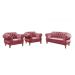 Sofá Chesterfield Capitonê 2 Lugares E 2 Poltronas Duquesa Para Sala Recepção - Suede Rosa
