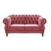 Sofá Chesterfield Capitonê 2 Lugares E 2 Poltronas Duquesa Para Sala Recepção - Suede Rosa