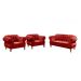Sofá Chesterfield Capitonê 2 Lugares E 2 Poltronas Duquesa Para Sala Recepção - Suede Vermelho