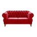Sofá Chesterfield Capitonê 2 Lugares E 2 Poltronas Duquesa Para Sala Recepção - Suede Vermelho