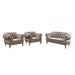 Sofá Chesterfield Capitonê 2 Lugares E 2 Poltronas Duquesa Para Sala Recepção - Veludo Capuccino