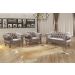 Sofá Chesterfield Capitonê 2 Lugares E 2 Poltronas Duquesa Para Sala Recepção - Veludo Capuccino
