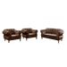 Sofá Chesterfield Capitonê 2 Lugares E 2 Poltronas Duquesa Para Sala Recepção - Veludo Marrom