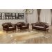 Sofá Chesterfield Capitonê 2 Lugares E 2 Poltronas Duquesa Para Sala Recepção - Veludo Marrom