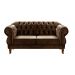 Sofá Chesterfield Capitonê 2 Lugares E 2 Poltronas Duquesa Para Sala Recepção - Veludo Marrom