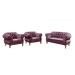 Sofá Chesterfield Capitonê 2 Lugares E 2 Poltronas Duquesa Para Sala Recepção - Veludo Roxo