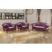 Sofá Chesterfield Capitonê 2 Lugares E 2 Poltronas Duquesa Para Sala Recepção - Veludo Roxo