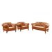 Sofá Chesterfield Capitonê 2 Lugares E 2 Poltronas Duquesa Para Sala Recepção - Veludo Terracota