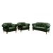 Sofá Chesterfield Capitonê 2 Lugares E 2 Poltronas Duquesa Para Sala Recepção - Veludo Verde