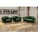 Sofá Chesterfield Capitonê 2 Lugares E 2 Poltronas Duquesa Para Sala Recepção - Veludo Verde