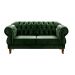 Sofá Chesterfield Capitonê 2 Lugares E 2 Poltronas Duquesa Para Sala Recepção - Veludo Verde