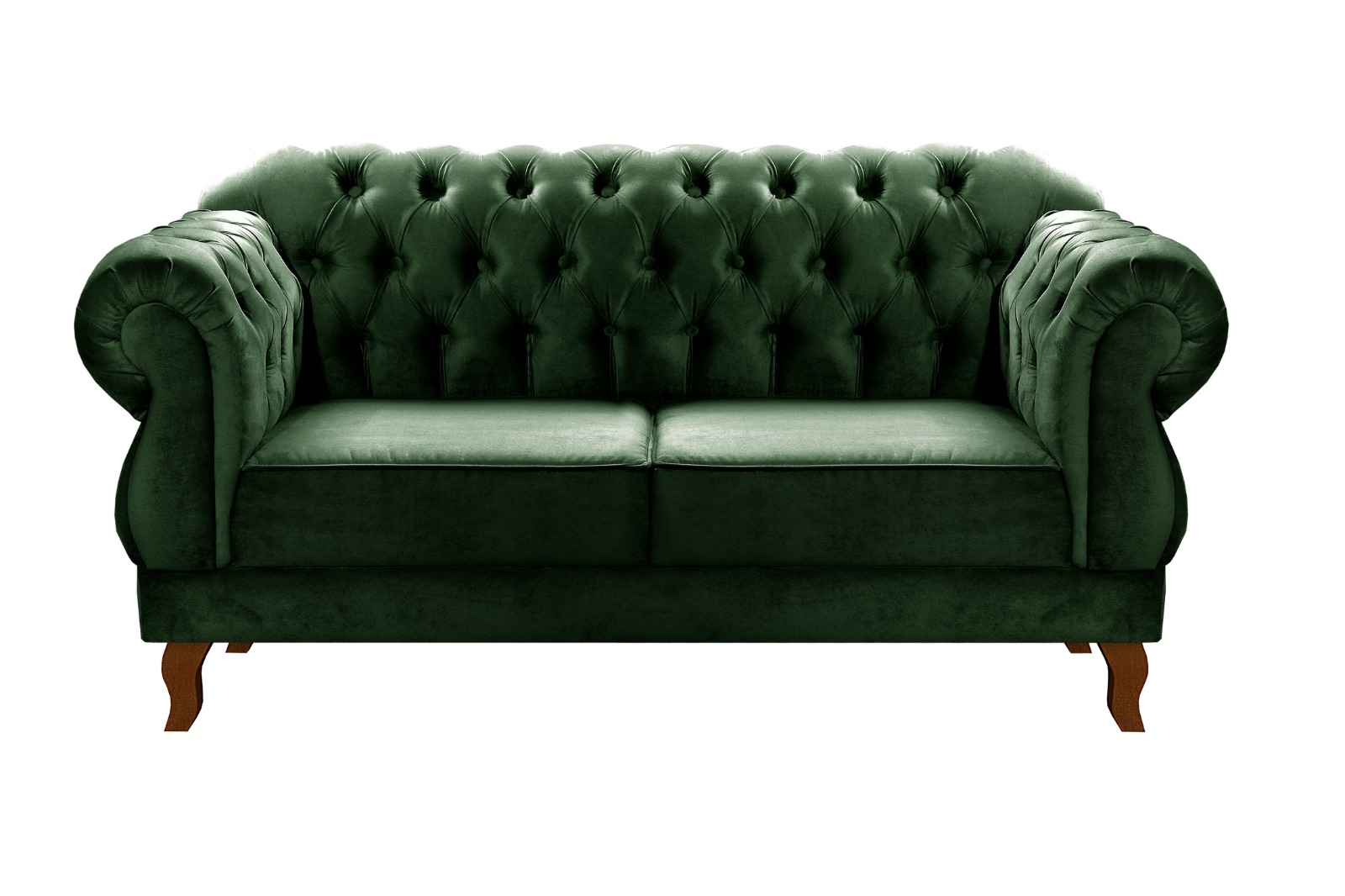 Sofá Chesterfield Capitonê 2 Lugares E 2 Poltronas Duquesa Para Sala Recepção - Veludo Verde