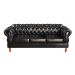 Sofá Chesterfield Capitonê 3 Lugares Duquesa Para Sala Recepção - Couríssimo Preto