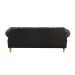 Sofá Chesterfield Capitonê 3 Lugares Duquesa Para Sala Recepção - Couríssimo Preto