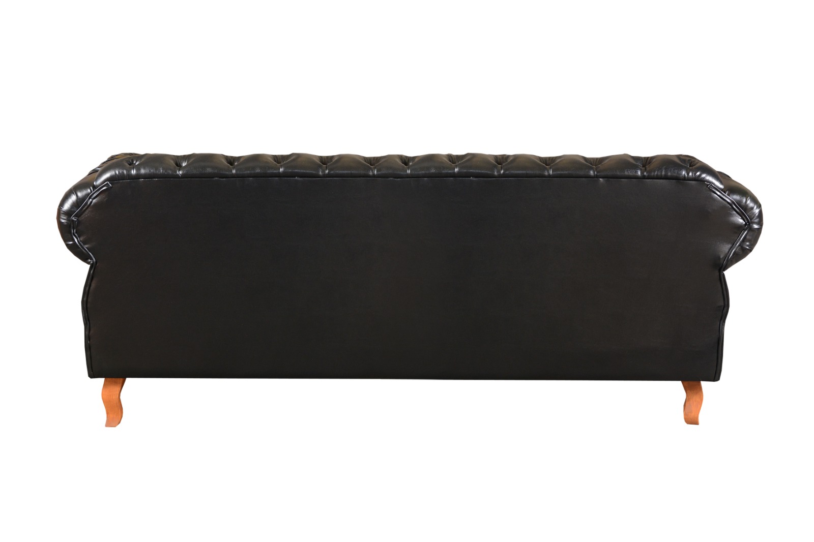 Sofá Chesterfield Capitonê 3 Lugares Duquesa Para Sala Recepção - Couríssimo Preto