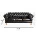 Sofá Chesterfield Capitonê 3 Lugares Duquesa Para Sala Recepção - Couríssimo Preto
