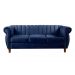Sofá Chesterfield Realeza 3 Lugares Decoração Retrô - Suede Azul