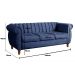 Sofá Chesterfield Realeza 3 Lugares Decoração Retrô - Suede Azul