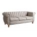 Sofá Chesterfield Realeza 3 Lugares Decoração Retrô - Suede Bege Claro