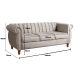 Sofá Chesterfield Realeza 3 Lugares Decoração Retrô - Suede Bege Claro