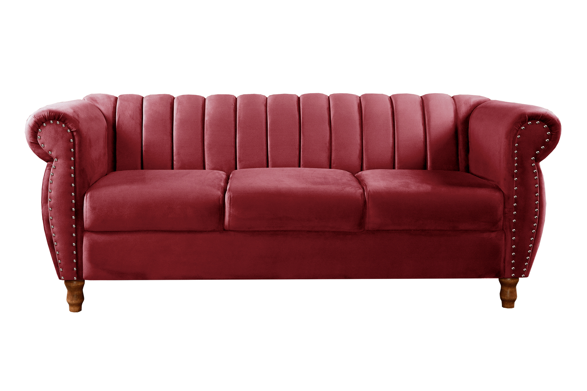 Sofá Chesterfield Realeza 3 Lugares Decoração Retrô - Suede Bordô