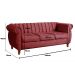 Sofá Chesterfield Realeza 3 Lugares Decoração Retrô - Suede Bordô