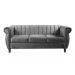Sofá Chesterfield Realeza 3 Lugares Decoração Retrô - Suede Cinza