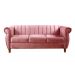 Sofá Chesterfield Realeza 3 Lugares Decoração Retrô - Suede Rosa