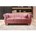 Sofá Chesterfield Realeza 3 Lugares Decoração Retrô - Suede Rosa