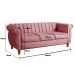 Sofá Chesterfield Realeza 3 Lugares Decoração Retrô - Suede Rosa